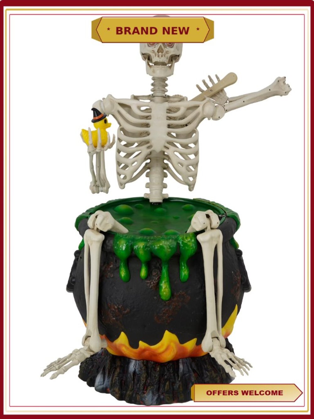 Animated Skeleton in Cauldron Halloween Outdoor Decor 43 in